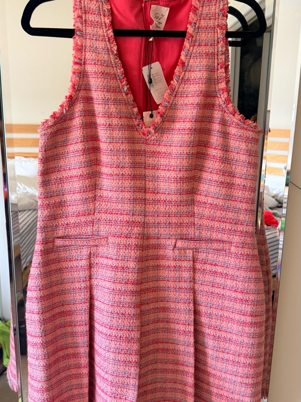 cinq à sept Pink Tweed Mini Dress